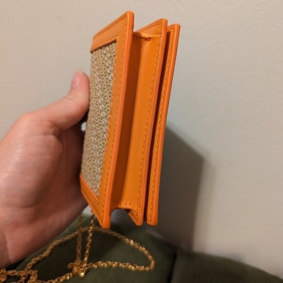 Charles & Keith Orange and Beige Woven Wallet - Picture 10 of 10